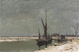Edward Seago, R.W.S., R.B.A. - An Essex Creek, Winter