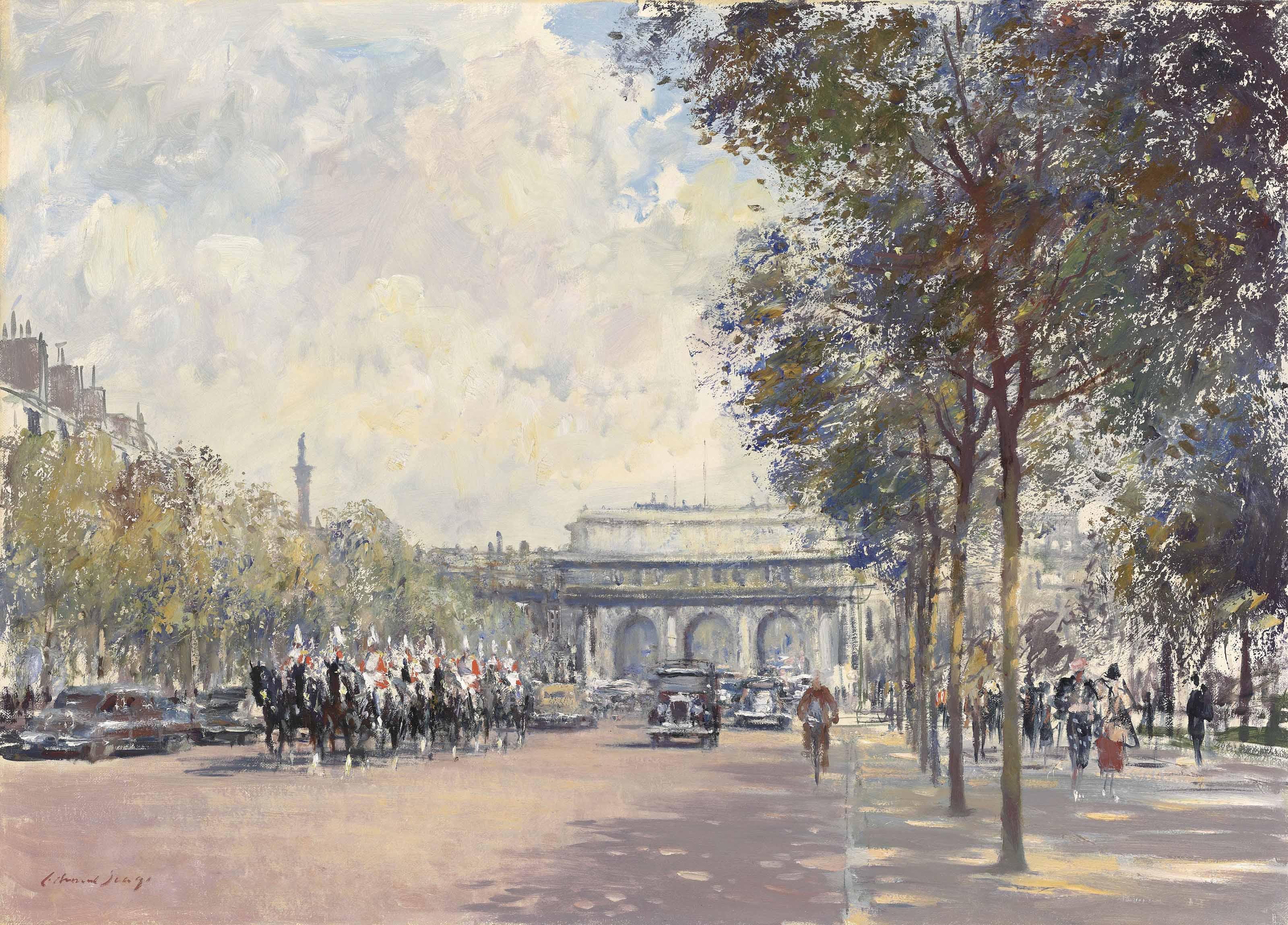 Edward Seago, R.W.S., R.B.A. - Household Cavalry in the Mall