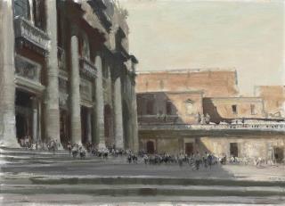 Edward Seago, R.W.S., R.B.A. - Outside St Peter\'s, Rome