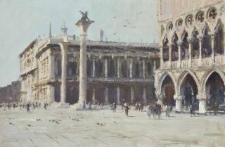 Edward Seago, R.W.S., R.B.A. - The Sansovino Library, Venice
