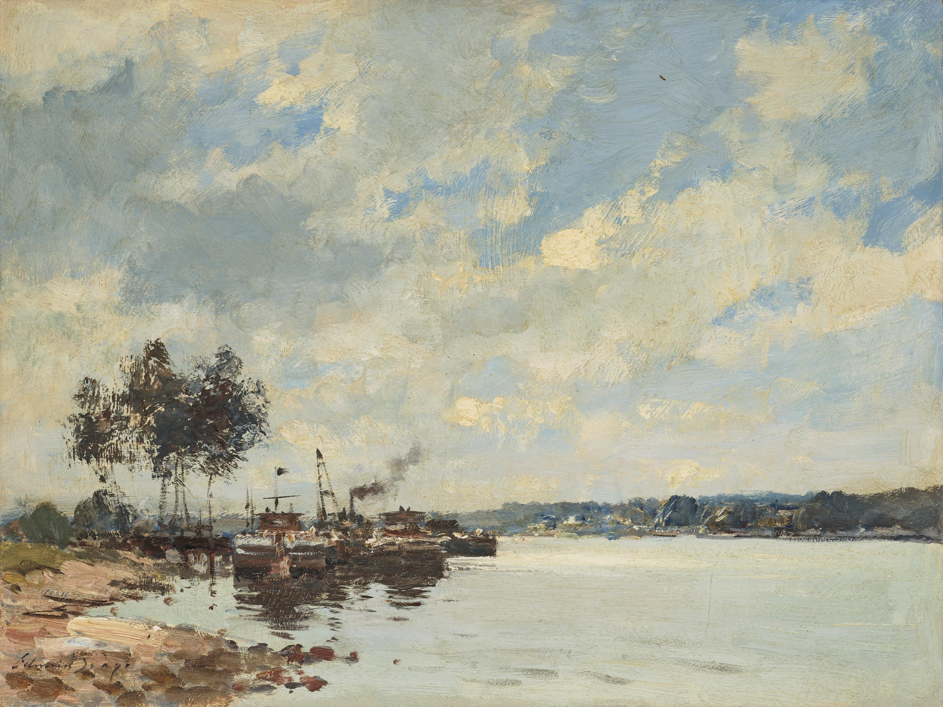 Edward Seago, R.W.S., R.B.A. - The Seine near Pont de L\'Arche