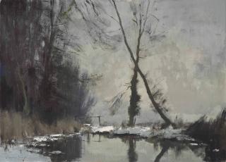 Edward Seago, R.W.S., R.B.A. - The Still Pool in Winter