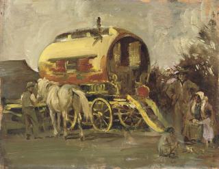 Edward Seago, R.W.S., R.B.A. - The yellow caravan