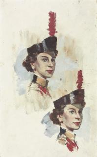 Edward Seago, R.W.S. - Her Majesty Queen Elizabeth II, at her first Birthday Parade, 1953