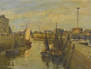 Edward Seago, R.W.S. - Low Tide, Honfleur