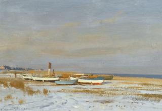 Edward Seago, R.W.S. - Snow On The Beach, Great Yarmouth