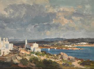 Edward Seago, R.W.S. - The Church at Porto Cervo, Sardinia