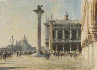 Edward Seago, R.W.S. - The Two Columns, Venice