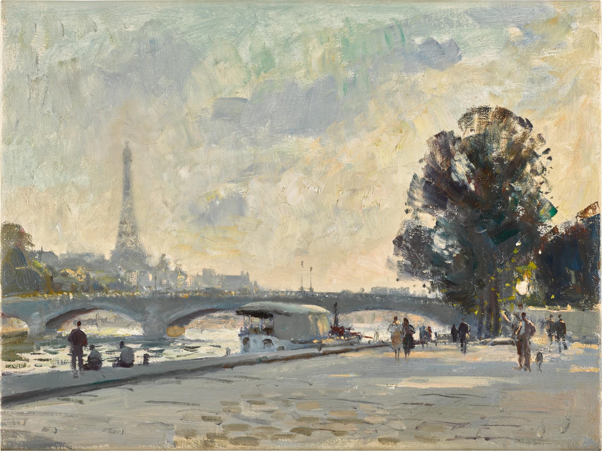 Edward Seago, R.W.S. - View of the Seine, Paris