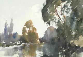 Edward Seago, RWS, RBA - Autumn on the Upper Thames