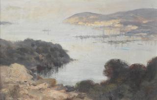 Edward Seago, RWS, RBA - Evening haze bay of Porto Cervo, Sardinia