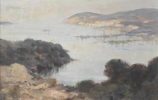 Edward Seago, RWS, RBA - Evening haze bay of Porto Cervo, Sardinia