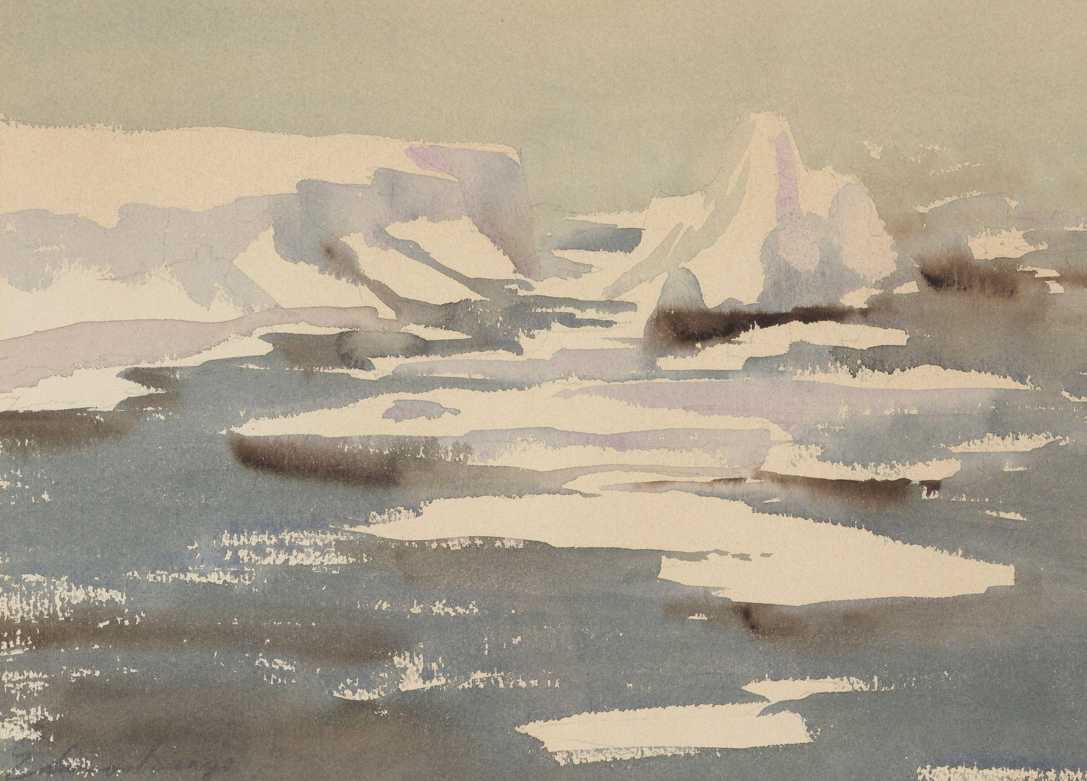 Edward Seago, RWS, RBA - \'Pack Ice Antarctica\'