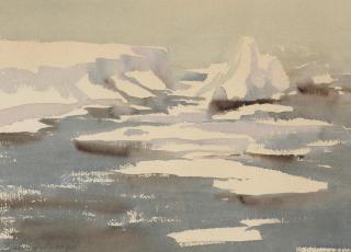 Edward Seago, RWS, RBA - \'Pack Ice Antarctica\'