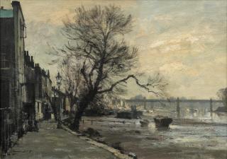 Edward Seago, RWS, RBA - Winter Morning, Strand-on-the-Green