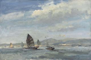 Edward Seago - A breeze in the harbour, Hong Kong