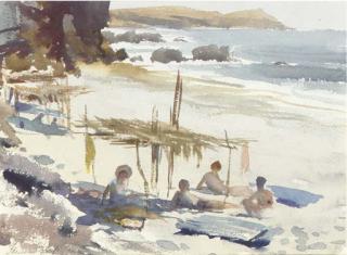 Edward Seago - Beach Scene near Fuengirola