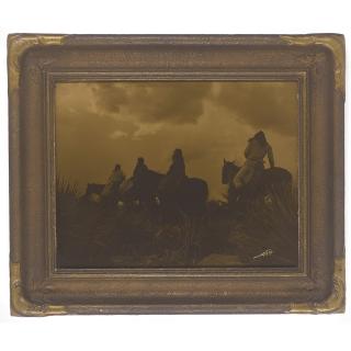 Edward Sheriff Curtis - Before The Storm, 1906Orotone. Signed In Gold Ink At Lower Right. In Its Original Frame With Studio Paper Labels Affixed To The Reverse.