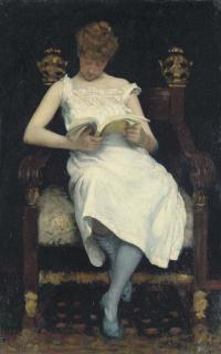 Edward Simmons - Girl Reading