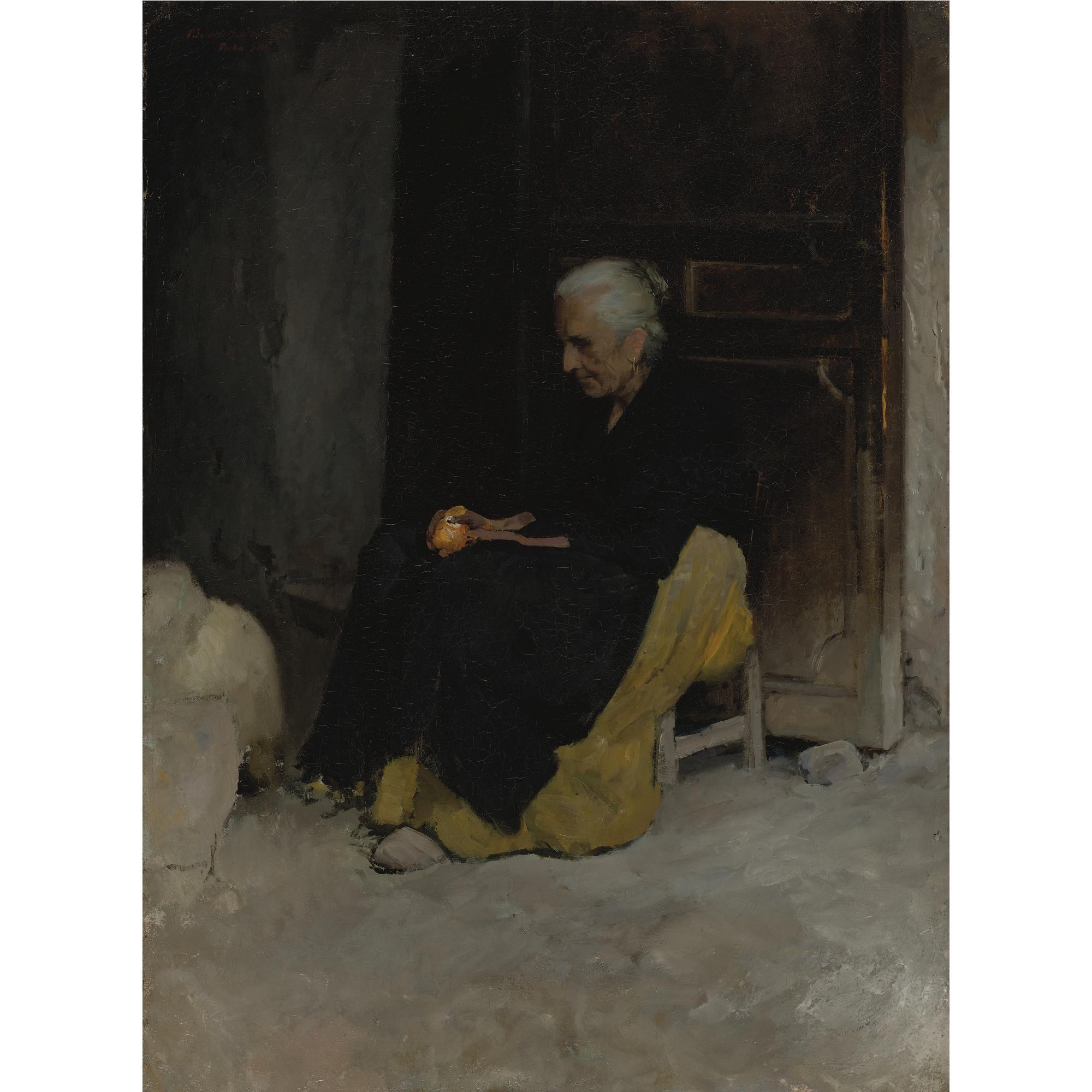 Edward Simmons - Old Woman Peeling An Orange (Lunch, Elche, Spain)