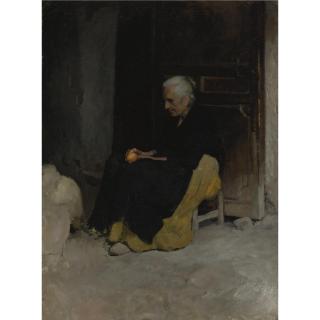 Edward Simmons - Old Woman Peeling An Orange (Lunch, Elche, Spain)
