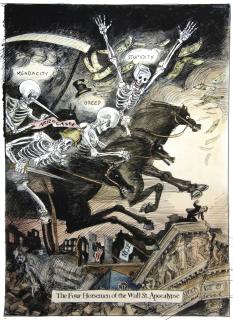 Edward Sorel - ‘The Four Horsemen Of The Wall St. Apocalypse’