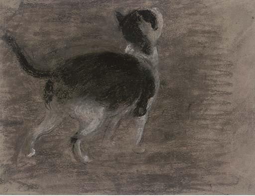 Edward Stott, A.R.A. - Black and white cat