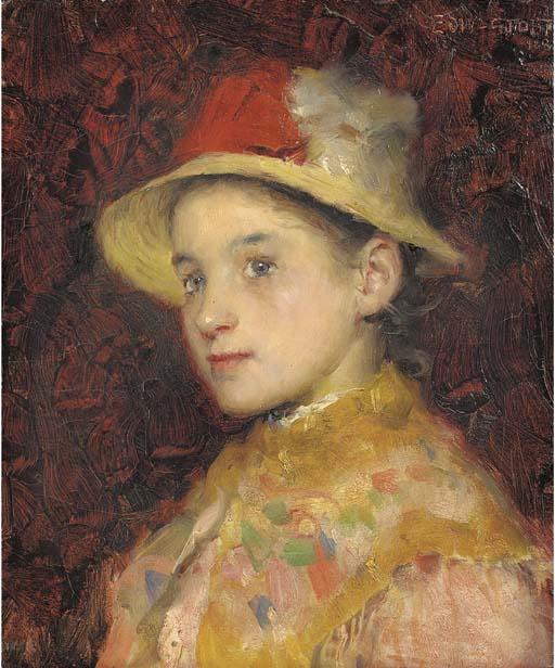 Edward Stott, A.R.A. - Portrait of a young girl