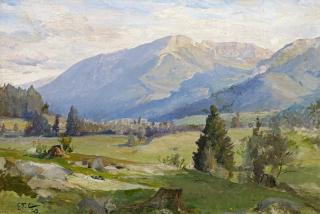 Edward Theodore Compton - Weites Gebirgstal.