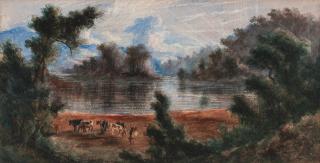 Edward Thomson - Waterhole at First Croping place on Gwydir above Bingara