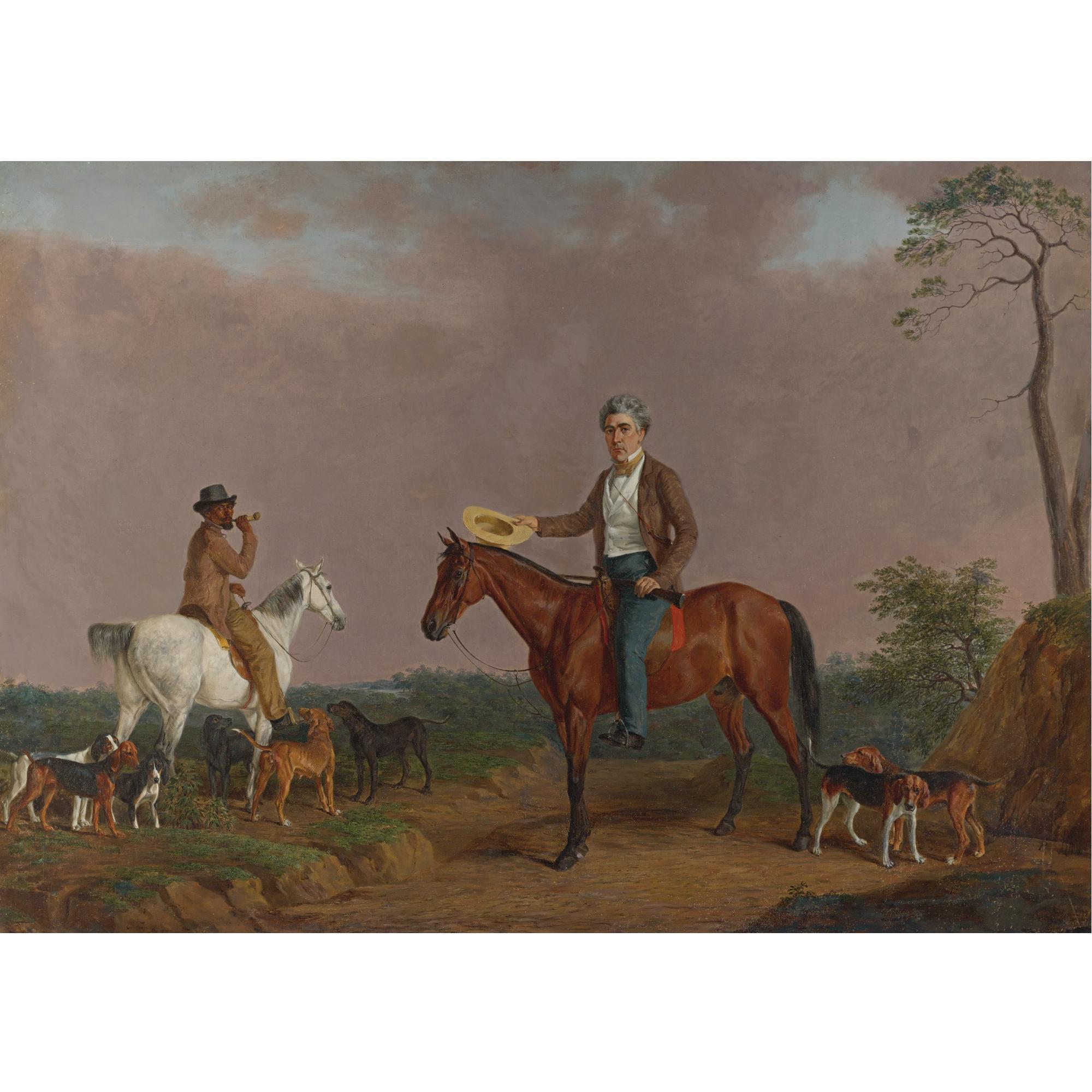 Edward Troye - American Colonel Virgil Gardner And His Huntsman