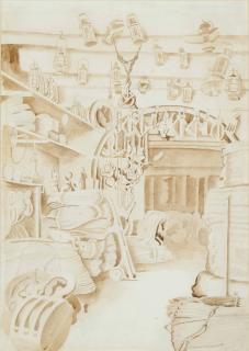 Edward Wadsworth, A.R.A. - A Ship\'s Chandlers