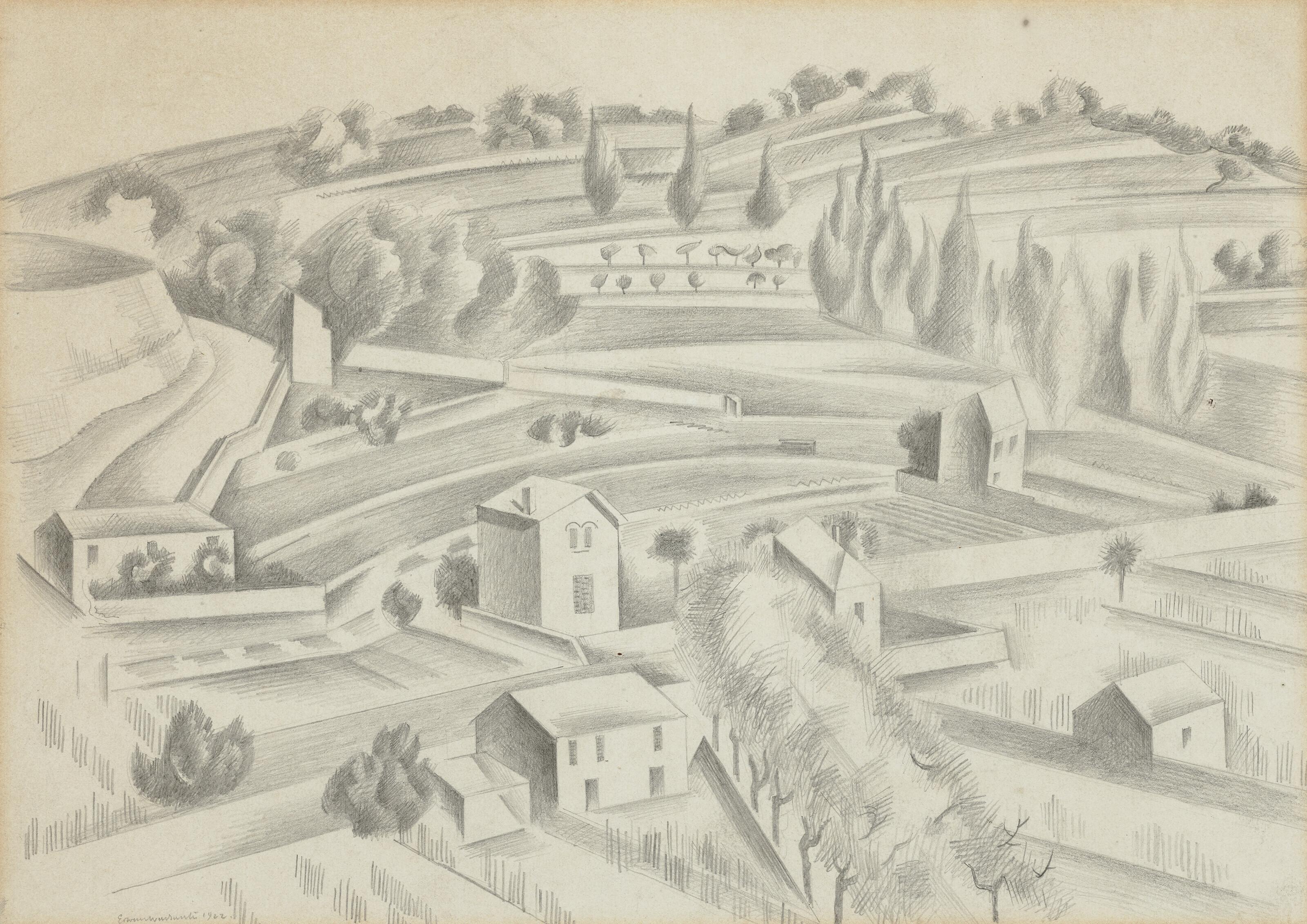 Edward Wadsworth, A.R.A. - Landscape in Provence