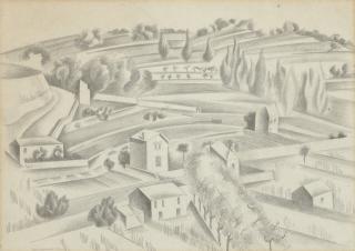 Edward Wadsworth, A.R.A. - Landscape in Provence