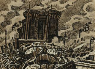 Edward Wadsworth, A.R.A. - Leeds Steelworks with Slag