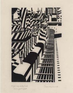 Edward Wadsworth - Turret ship in dry dock (Greenwood W/D 38)