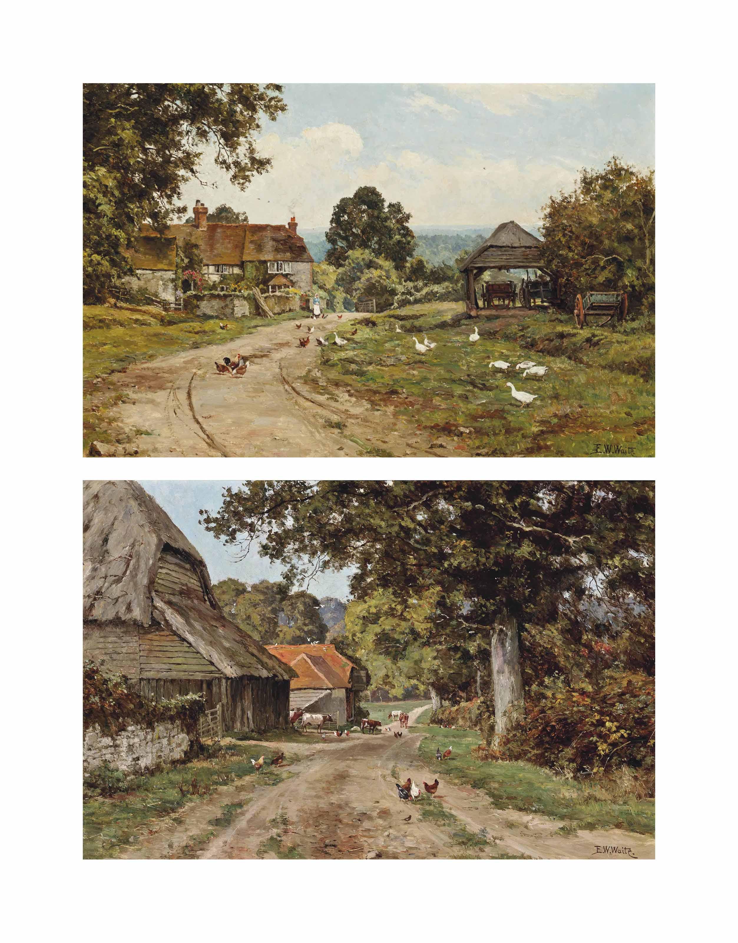 Edward Wilkins Waite, R.B.A. - A Sussex Farm; And Limborne Farm, Sussex (Both Illustrated)