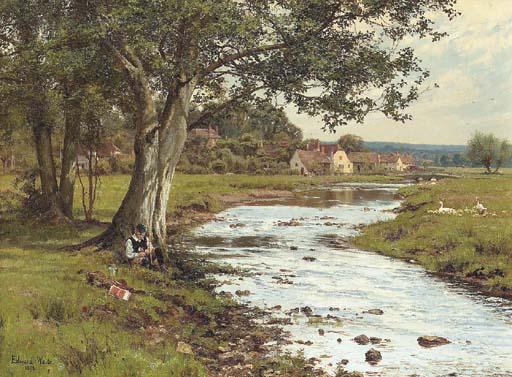 Edward Wilkins Waite, R.B.A. - An Afternoon\'S Fishing