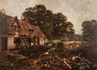 Edward Wilkins Waite, RBA - Fishing by the cottage