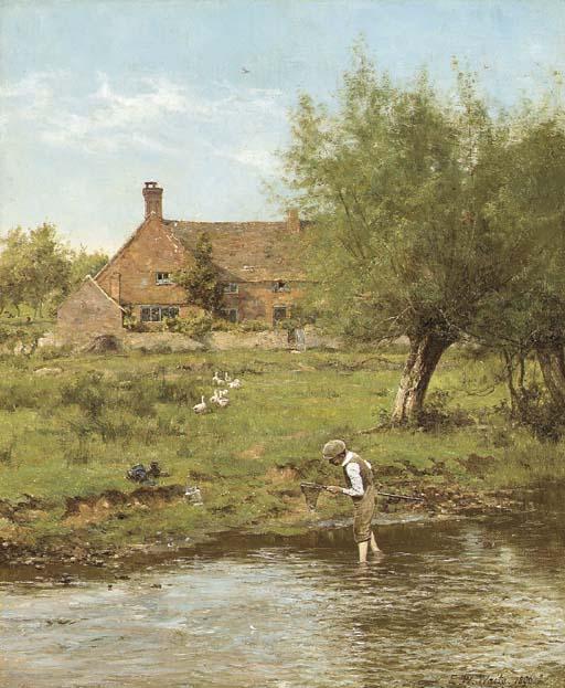 Edward Wilkins Waite - Catching sticklebacks