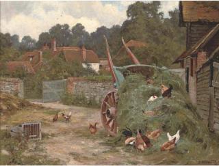Edward Wilkins Waite - The farmyard