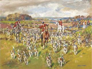 Edward William Aldworth - Over the fence; Gone to ground; Gone away; In the spinney; At the covert; and In full gallop