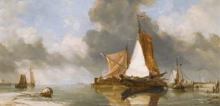 Edward William Cooke, R.A. - A Dutch Calm, Zuider Zee Fishing Craft