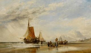 Edward William Cooke, R.A. - Dutch Pinks Ashore, Scheveningen