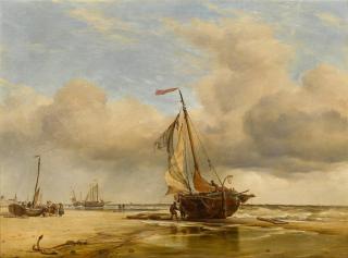 Edward William Cooke, R.A. - On the Beach at Scheveningen, Holland