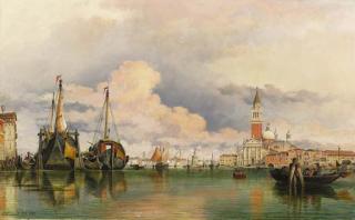 Edward William Cooke, R.A. - The Church of the Gesuati and Riva delle Zattere, with San Giorgio Maggiore looking east