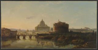 Edward William Cooke, R.A. - ‘Thou hast the sunset’s glow, Rome, for thy dower, Flushing the cypress tree, Temple and tower’