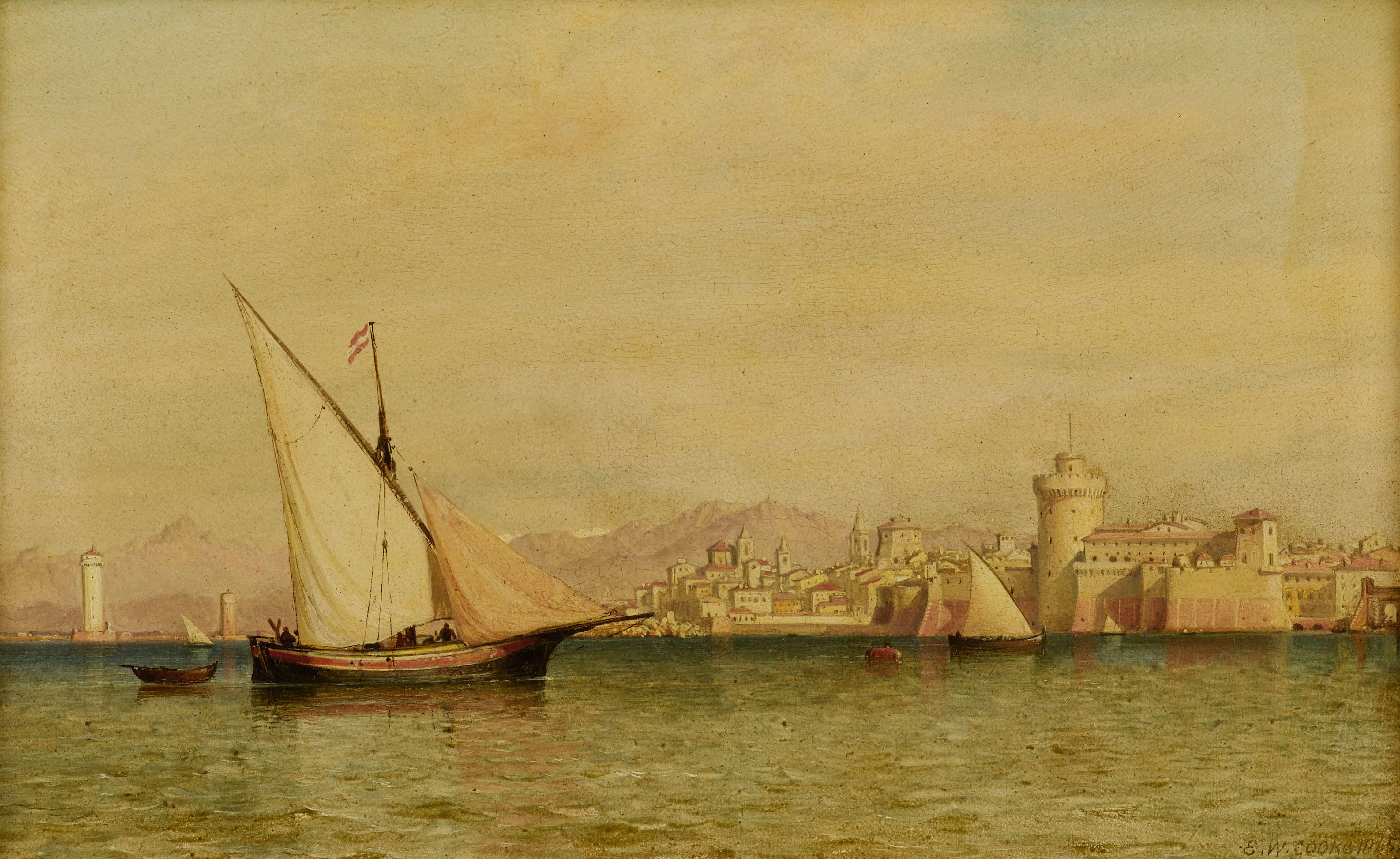 Edward William Cooke, RA - Fishing boats in the port of Genoa