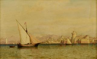 Edward William Cooke, RA - Fishing boats in the port of Genoa
