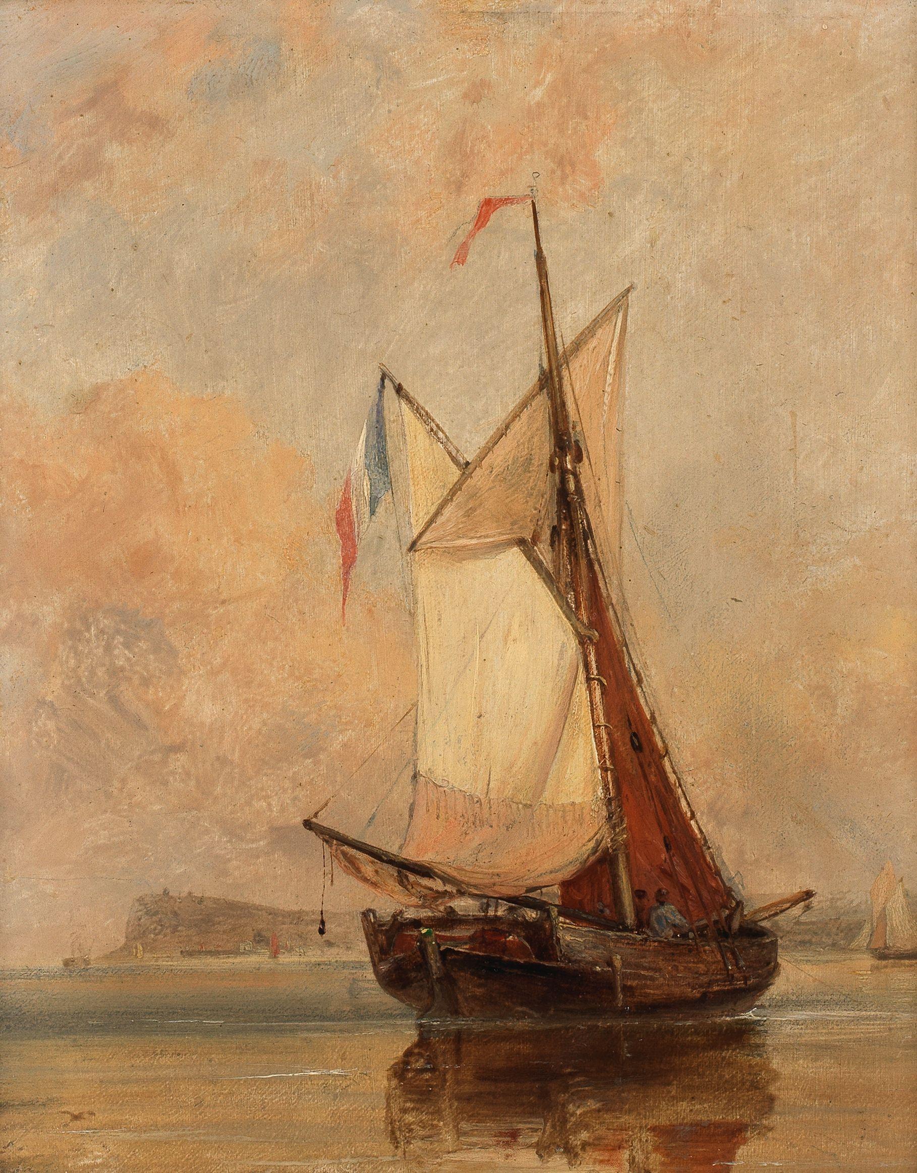 Edward William Cooke, RA - French fisher boat off the coast of France